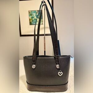 Gently Used BRIGHTON Black Leather Tote Bag
